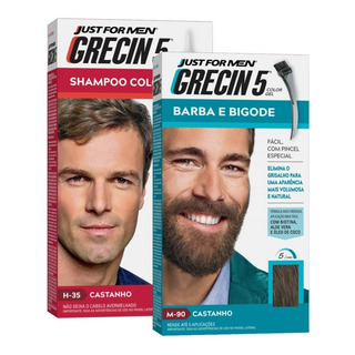 Kit Grecin 5 Barba E Bigode + Shampoo Color Escolha Sua Cor Kit Grecin 5 Barba E Bigode + Shampoo Color Escolha Sua Cor