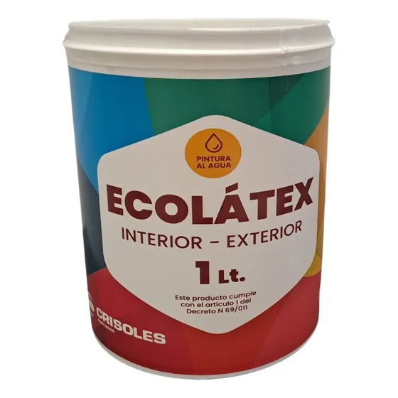 Pintura Latex Int Ext Antihongos 1lt Ecolatex Crisoles Acabado Mate Color Vibrante Verde Oliva Claro
