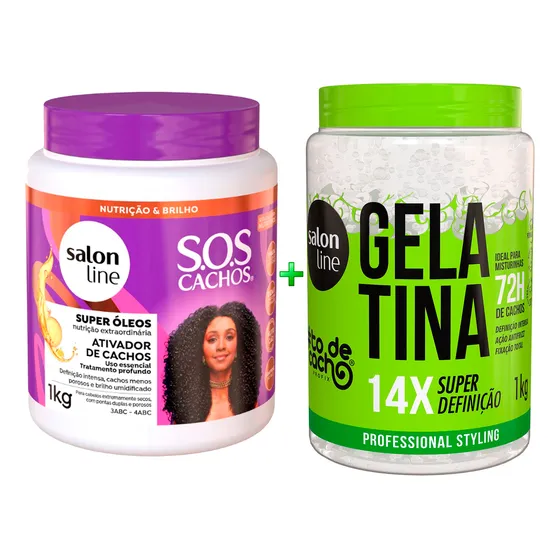 Kit Misturinha Ativador De Cachos E Gelatina Salon Line