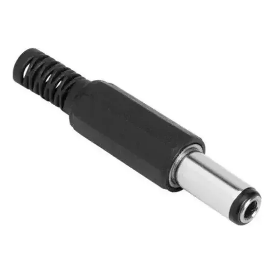 50 Peças - Plug P4 2,1x5,5x9mm Plastico Para Cabo Preto
