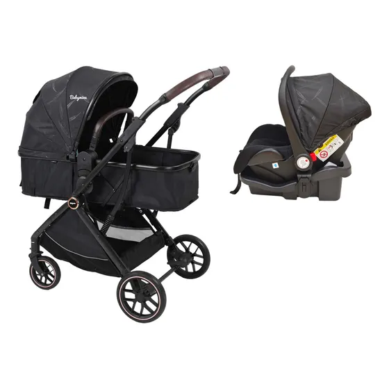 Coche De Bebé Travel System E-crib Negro + Silla Y Base