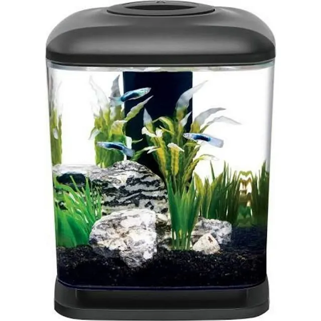Acuario 1.6 Gal Aqueon Mini Cubo Led Luz/filtro/comida/acon 