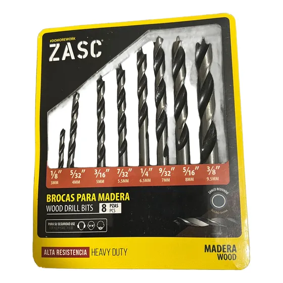 Mechas Para Madera Marca Zasc 9 Unidades