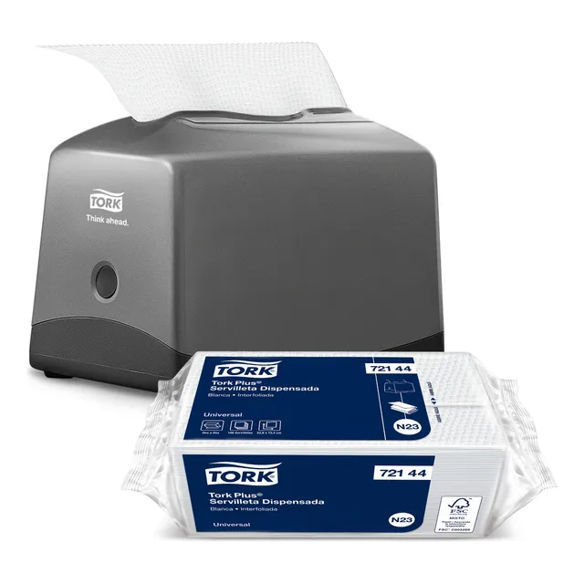 Dispensador Servilleta Plus 100 Tork Gris + 3 Cargas Gratis