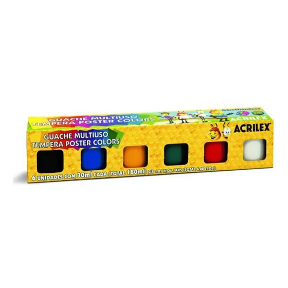 Témpera Escolar Guache Colores 30ml Jgox6un