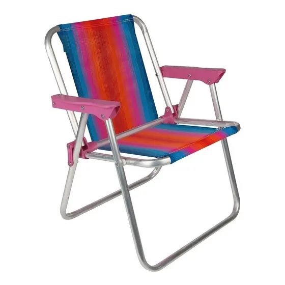 Sillas Para Niños Playeras Alta Aluminio Rosa Mor