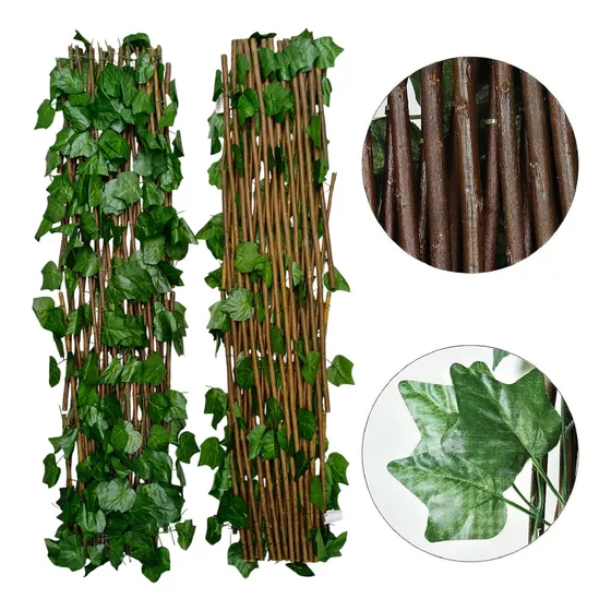 Muro Verde Expandible Follaje Hoja Artificial 1.2 X 3 1 Pz Estructura CAFÉ Planta Verde oscuro