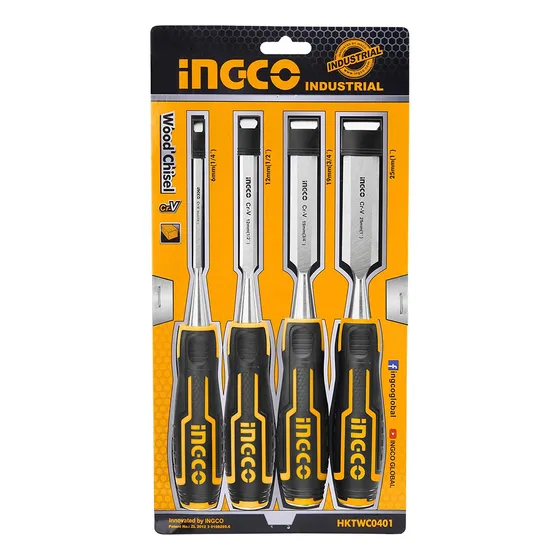 Ingco - Juego De 4 Cinceles De Madera Para Carpinteria 6/1