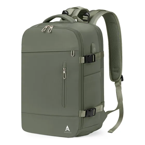 Mochila Viagem Executiva Grande Notebook Para Feminina Cor Verde Desenho Do Tecido Lisa