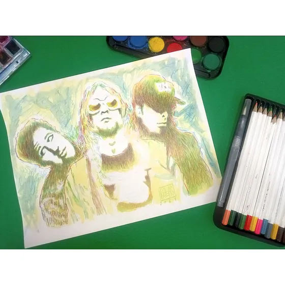 Ilustración Nirvana Kurt Cobain Carta