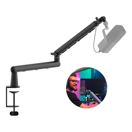 Suporte De Braço Articulado Microfone Mesa Low Profile Preto Preto