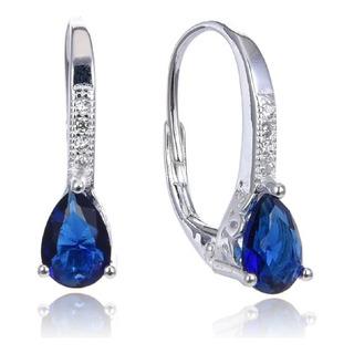 Aros Colgantes Gota Cristal Plata 925 Aros Colgantes Gota Cristal Plata 925