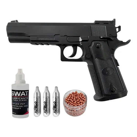 Pistola Co2 Swat Airguns Colt 1911 450 Ft/s Acero