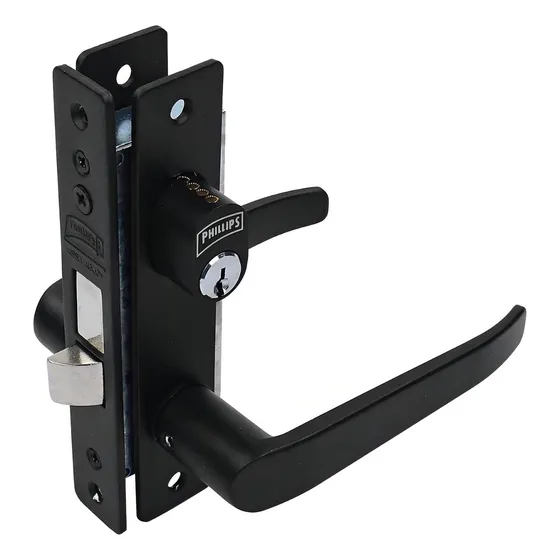 Cerradura Para Perfiles De Aluminio Phillips 510t Der/izq Color Negro