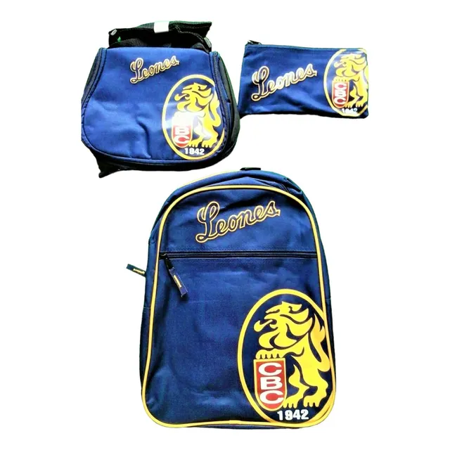 Set Combo Morral Lonchera Y Cartuchera Leones Del Caracas Or