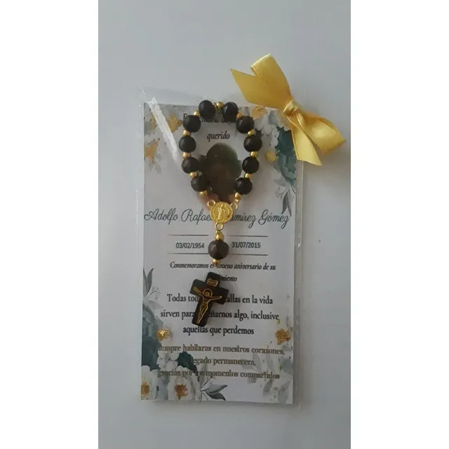 Recuerdos Mini Rosarios Novenario De Caballero (docena)
