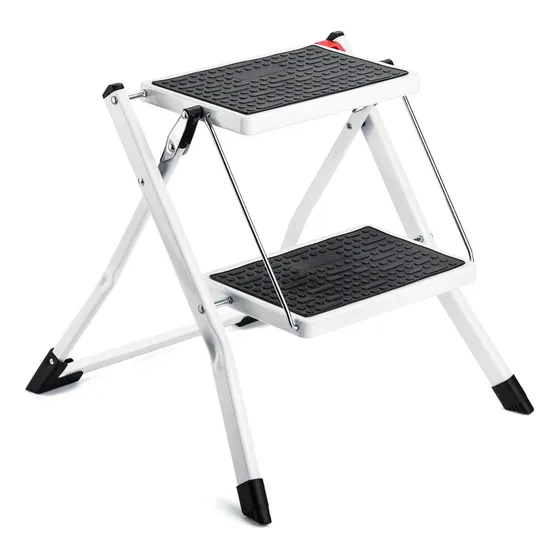 Escalera Multiuso Plegable 2 Peldaños Ultra Compacta