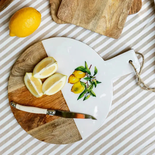 Tábua Madeira Grande Redonda Toscana Bahali Geométrico Branco Tábua Madeira Grande Redonda Toscana Bahali Geométrico Branco