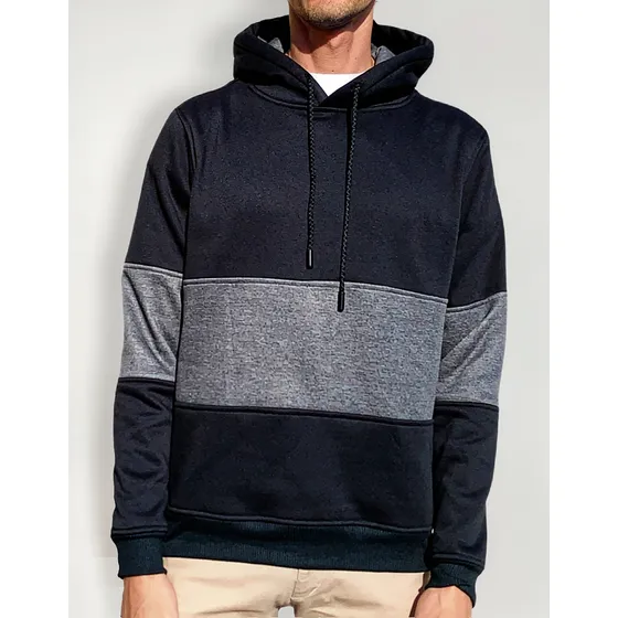 Hoodie Bloque De Color Con Cordón De Lujo