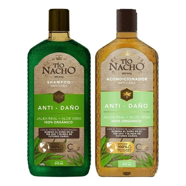 Shampoo + Acondicionador Tio Nacho Aloe Vera Y Jalea Real