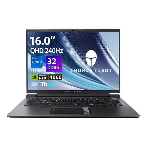 Portátil Gamer i9 13900HX Notebook RTX4060 THUNDEROBOT Zero Ultra 16" plata QHD 2560x1600 240Hz negro 32GB de Ram - 1TB SSD - Intel Core i9 - Win11 Pro - Teclado español
