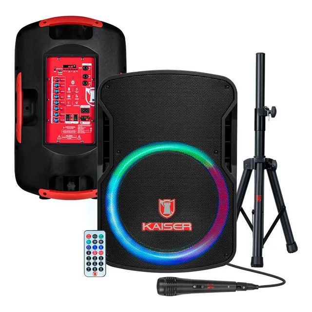 Bocina Kaiser MSA-7515MX portátil con bluetooth negra