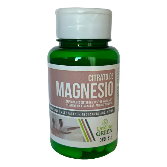 Citrato De Magnesio Con Vitamina D X 60 Cápsulas Sin Sabor - Original Green