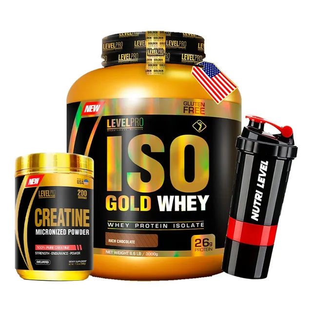 Iso Gold Whey 6.6 Lb + Creapure 500 Gr / Level Pro