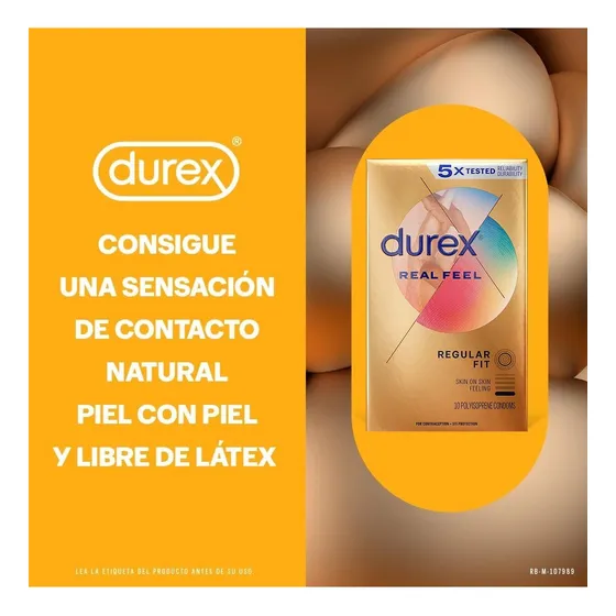 Sin Látex D U R E X Real Feel, Sensación Natural Piel | 10 U