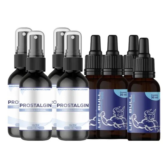 Prostalgin Spray + Life Bull Gotas 4und Kit Completo