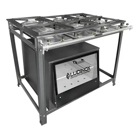 Fogão 6 Bocas Grelha 30x30 Com Forno De 60 Litros + Brinde Preto Não Há