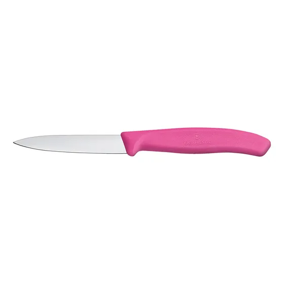 Cuchillo Verduras 8 Cm Color Rosa Dentado Victorinox