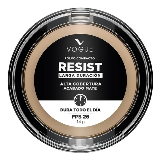 Polvo Compacto Vogue Resist Alta Cobertura 14g Color Natural