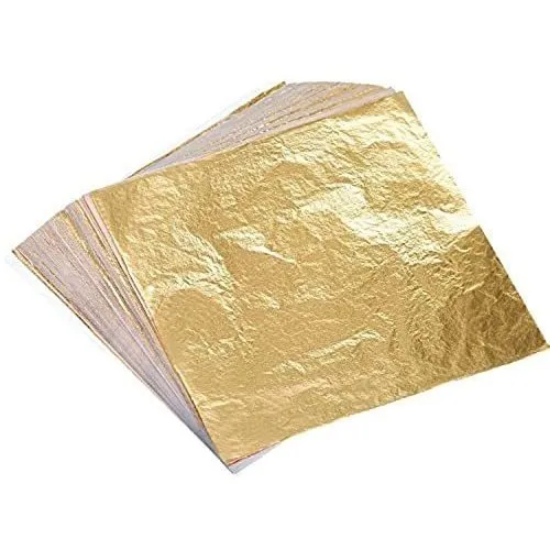 100 Hojas Imitación Láminas De Oro Para Decoración, Arte, Ma