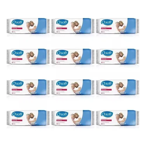 Toallas Húmedas Premium Para Adultos Q-soft 12 Paquetes