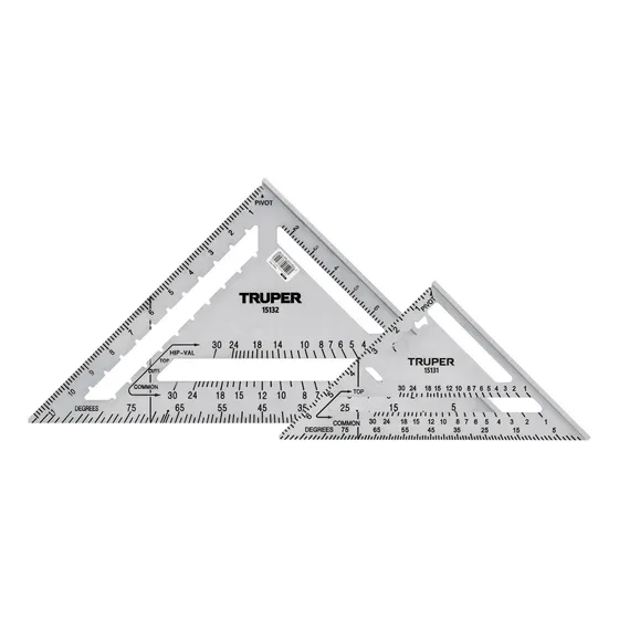 Juego De 2 Escuadras De 7  Y 12  Pulgadas De Aluminio Truper