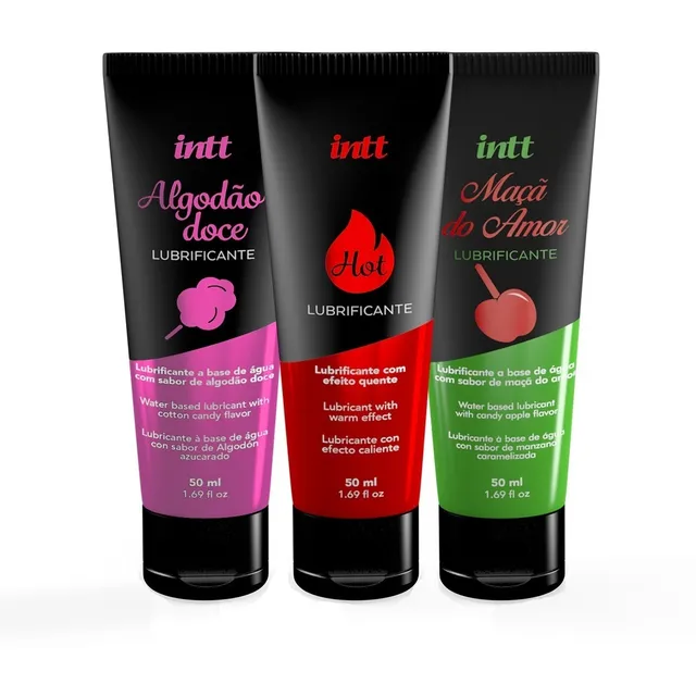 Lubrificante Intt Aroma 3x50ml - Algodão Doce E Morango