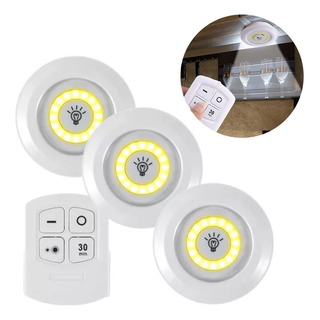3 Lamparas Led Inalambricas Con Control Remoto Techo, Pared 3 Lamparas Led Inalambricas Con Control Remoto Techo, Pared