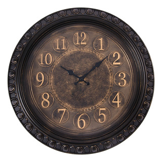 Reloj Decorativo Color Café, Toques Dorados, 50cm Diametro. Reloj Decorativo Color Café, Toques Dorados, 50cm Diametro.