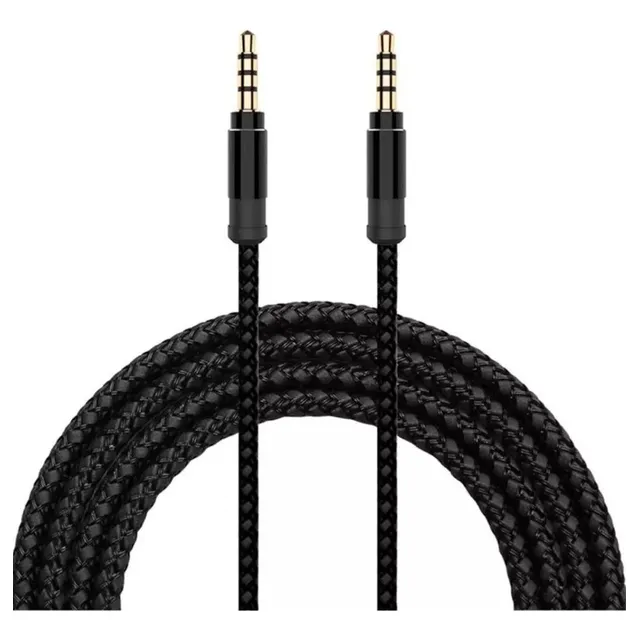 Cable Auxiliar Mini Plug 3.5mm Mallado Reforzado 1m Miniplug