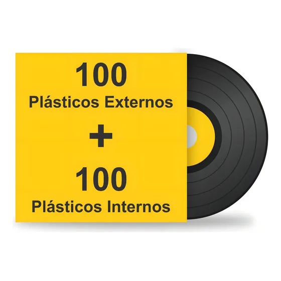 200 Plásticos Interno Externo. Proteção Para Lp Disco Vinil