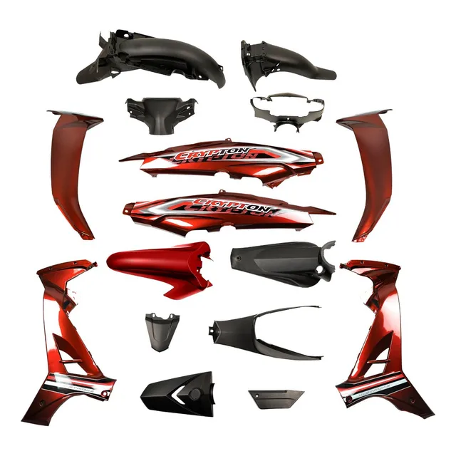 Kit De Plasticos Completo Para Yamaha Crypton T110 Rojo Mtc