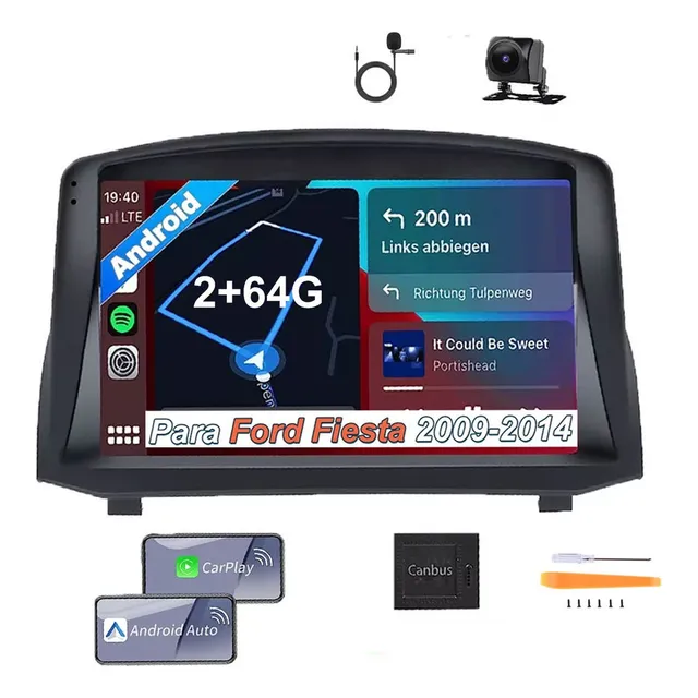 9 Autoestéreo 2+64g Carplay Gps Para Ford Fiesta 2009-2014