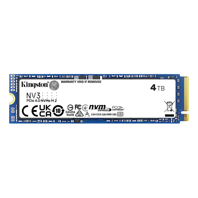 Ssd Kingston Nv3 4tb Pcie 4.0 Nvme M.2 2280 Nand 3d Color Azul