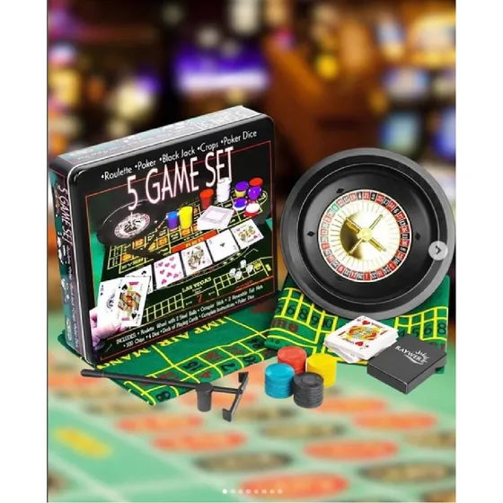 Juego Ruleta Black Jack Dados Cartas Paños Set