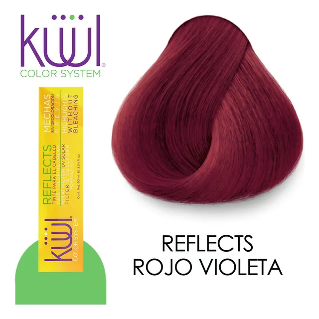 Tinte Kuul Profesional Tono Reflects Rojo Violeta 90 Ml + Pe