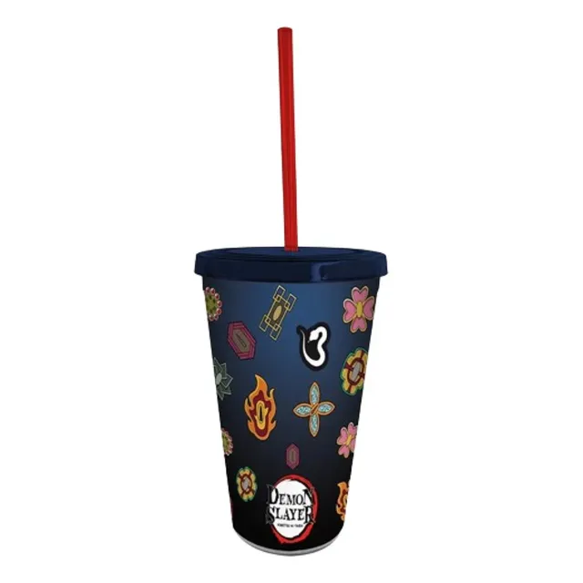 Abystyle Vaso Con Popote: Demon Slayer - Pilares 470 Ml