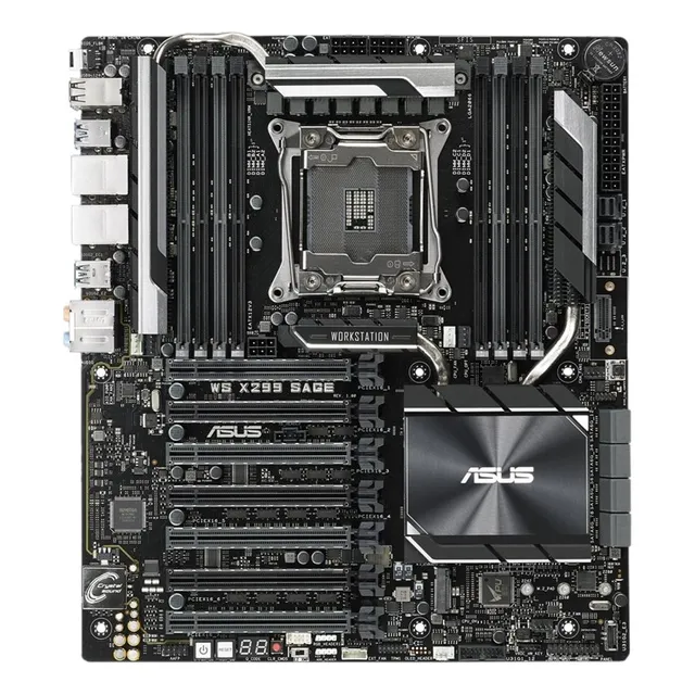 Asus Ws X299 Sage Lga2066 Ddr4 M.2 U.2 X299 Ceb Motherboard For Intel Core X-series Processors With Quad-gpu Support, Ddr4 4200mhz, Dual M.2 & U.2 Support