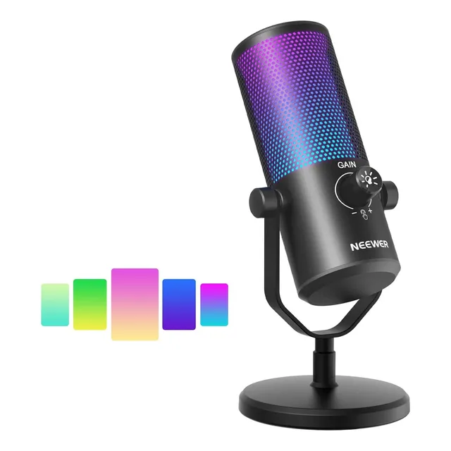 Microfono Usb Neewer Cm24 Con Luz Rgb Gaming