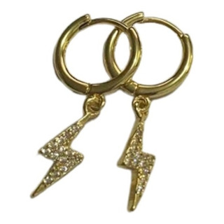 Aros Rayo Baño Oro 18k Rayito Harry Potter Strass Zircon Hp Aros Rayo Baño Oro 18k Rayito Harry Potter Strass Zircon Hp